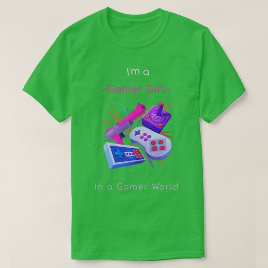 ゲーマー・ガール Tシャツ (デザイン正面)