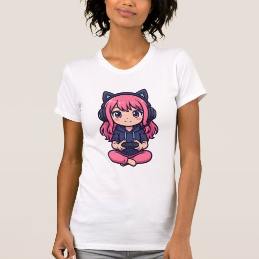 ゲーマー・ガール Tシャツ (正面)
