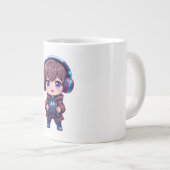 ゲーマー・キッド・マグとヘッドフォンとプレイステーションの続き ジャンボコーヒーマグカップ (正面右)