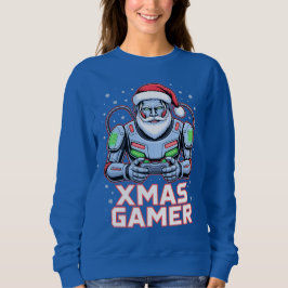 ゲーマー クリスマス ギフト サイバー サンタ ロボット Xmas ゲーマー スウェットシャツ