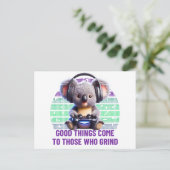 ゲーマー・コアラ来ー – 挽く人に良い事 ポストカード (スタンド正面)