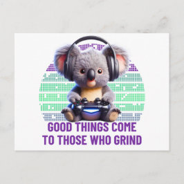 ゲーマー・コアラ来ー – 挽く人に良い事 ポストカード
