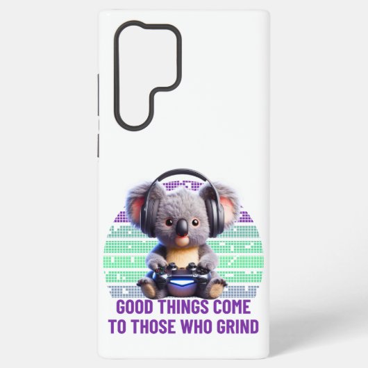 ゲーマー・コアラ来ー – 挽く人に良い事 SAMSUNG GALAXYケース (裏面)