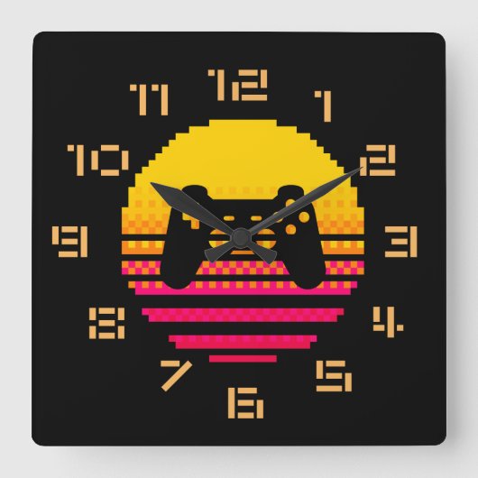 ゲーマー スクエア壁時計 (正面)
