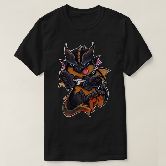 ゲーマー・ドラゴン Tシャツ (デザイン正面)