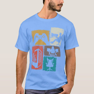 ゲーマー ビンテージ コラージュ ゲーム好き男性 ビデオゲーム好き Tシャツ
