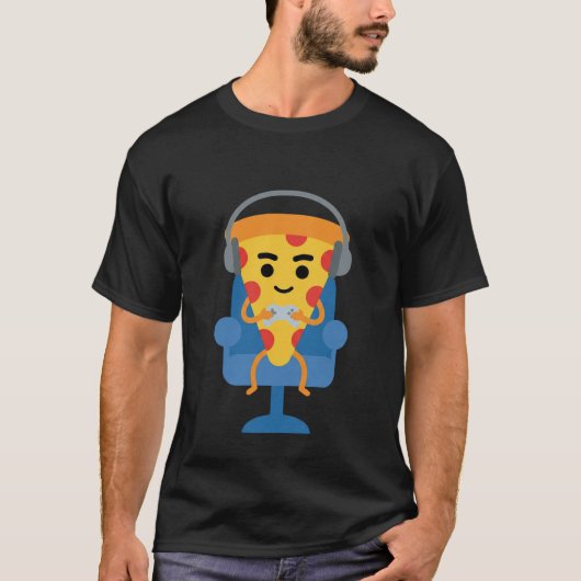ゲーマー ピザ ゲーミング ゲーム好き 少年 Tシャツ (正面)