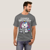 ゲーマー プリンセス ゲーム機 ゲーミング ユニコーン コンピューター ゲーム Tシャツ (正面フル)
