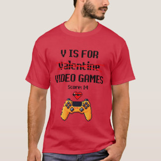 ゲーマー プレゼント バレンタイン V is For ビデオゲーム Tシャツ