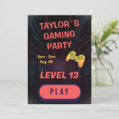 ゲーマー ボーイ ゲーム 誕生日 招待状 (スタンド正面)