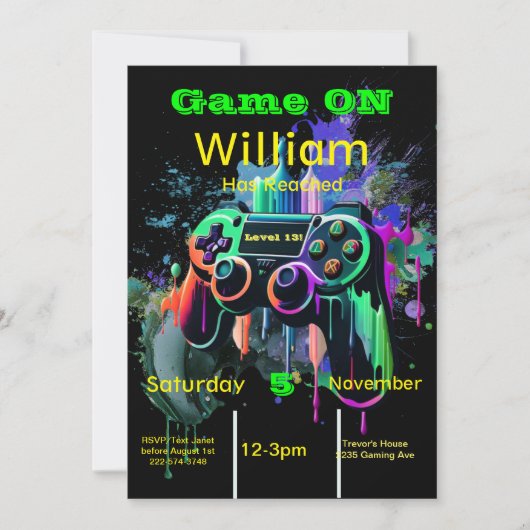 ゲーマー、次のレベル、プレイヤー1、第13回ビデオゲーム 招待状 (正面)