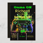 ゲーマー，次のレベル，プレイヤー1, 16番目のビデオゲーム 招待状 (正面/裏面)