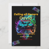 ゲーマー、次のレベル、プレーヤー1ビデオゲーム 招待状 (正面)