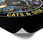 ゲーマー、猫のサイドクエストに簡単に気を取られる RPG ネコ ポスター (角)