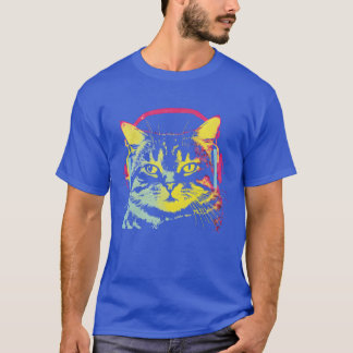ゲーマー+猫+音楽好き+おもしろい Tシャツ