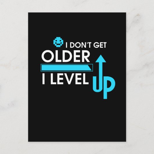 ゲーマー 私は年をとらない、レベルが上がるだけ ポストカード (正面)