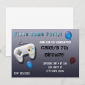 ゲーマー 誕生日パーティー 招待状 (正面/裏面)