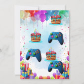 ゲーマー 誕生日 インビテーションカード | ビデオゲーム パーティー 招待状 (裏面)