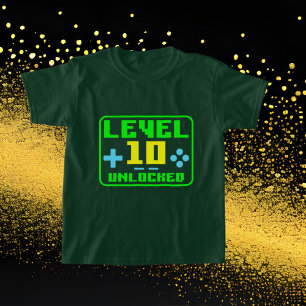 ゲーマー 誕生日 ワード アート 男女兼用 10歳 Tシャツ