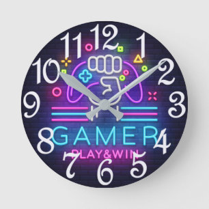 ゲーマー 遊んで勝つ ラウンド壁時計
