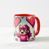 ゲーマー 8ビット バレンタインデー マグカップ (正面右)