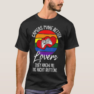 ゲーマー LGBTQ レトロ ゲイ プライド ビデオ ゲーム コントローラー Tシャツ
