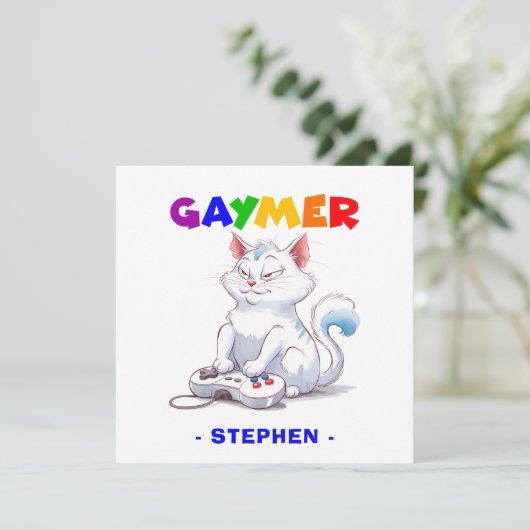ゲーマー – Rainbow Gaming Cat with Console | LGBTQ (スタンド正面)