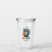ゲーマー – Rainbow Gaming Cat with Console | LGBTQ 2 アクリルタンブラー (裏面)