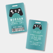 ゲーマー VIP パス 誕生日招待状 バッジ (正面＆裏面)