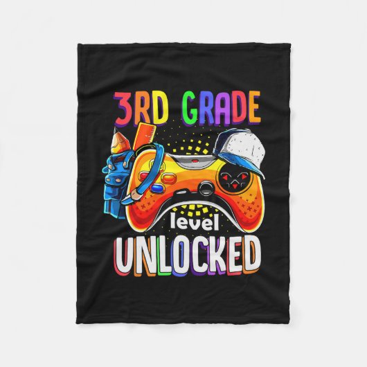 ゲーマーCKトゥースクールゲームパッド3年生レベルU フリースブランケット (正面)