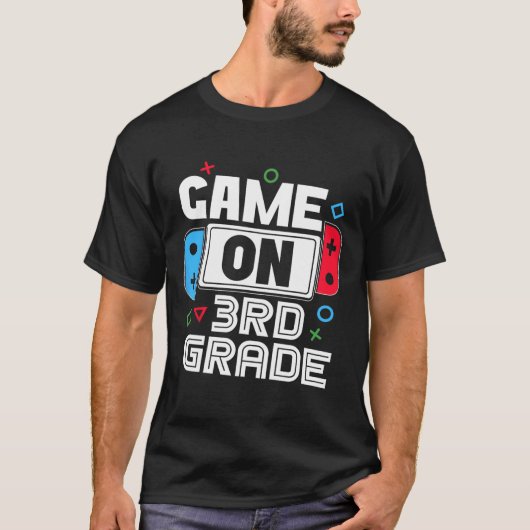 ゲーマーCkトゥースクール面白いゲーム3年生の子供の男の子 Tシャツ (正面)