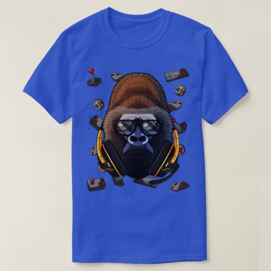 ゲーマーGorillaゲーム動物ビデオゲームプレーヤーボーイズ Tシャツ (デザイン正面)