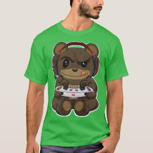 ゲーマーIゲーマーおもしろいゲーミングコントローラーでクマ Tシャツ