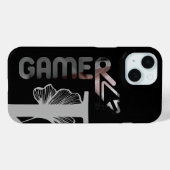 ゲーマーiPhoneケーストレンド抽象芸術ブラックパウダー Case-Mate iPhoneケース (裏面 (横))