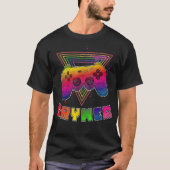 ゲーマーLGBTQゲイビデオゲーマーコンソールレインボストリップ Tシャツ (正面)