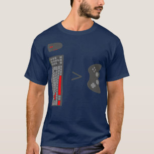 ゲーマーPCキーボードマウスとコンソールゲームTシャツ Tシャツ