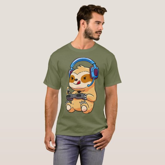 ゲーマーSlothゲームSlothsビデオゲームギフト Tシャツ (正面フル)