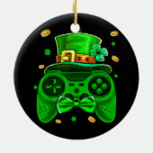 ゲーマーSt patricks dayアイリッシュコントローラービデオゲーム セラミックオーナメント (裏面)