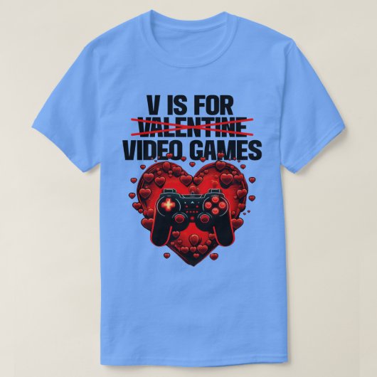 ゲーマーVはバレンタインビデオゲーム用 Tシャツ (デザイン正面)