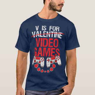 ゲーマーValentines Vはビデオゲーム用おもしろいValent Tシャツ