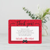 ゲーミモダンング感謝していバー（ユダヤ教の）バル・ミツバー赤ブラック サンキューカード (スタンド正面)