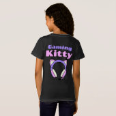 ゲーミングキティ - 女性ゲーマー Tシャツ (裏面フル)