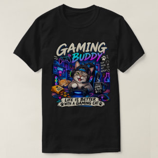 ゲーミングキャット - 楽しいゲーマー猫ゲーミングパートナー Tシャツ