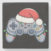 ゲーミングクリスマスサンタ帽子 ストーンコースター (正面)