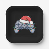 ゲーミングクリスマスサンタ帽子 ペーパープレート (正面)
