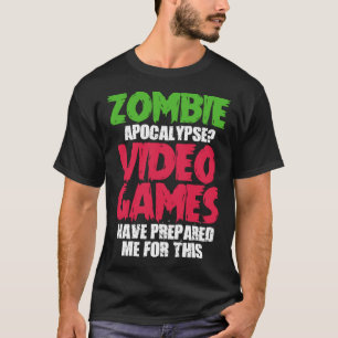 ゲーミングゲーマーゾンビアポカリプセビデオゲームプレパー Tシャツ
