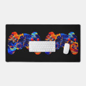 ゲーミングコカラフルントローラ抽象芸術ゲーマコンソール デスクマット (キーボード&マウス)