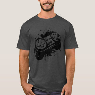 ゲーミングコントローラーのカラースプラッシュ 楽しい家族 Tシャツ