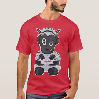 ゲーミングコントローラーを持つ子羊 面白いゲーミング グーマー Tシャツ