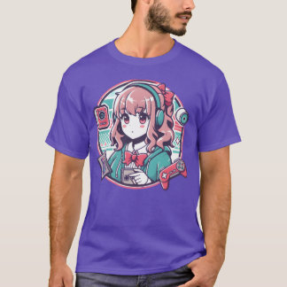ゲーミングスクールアニメの女の子友達 Tシャツ